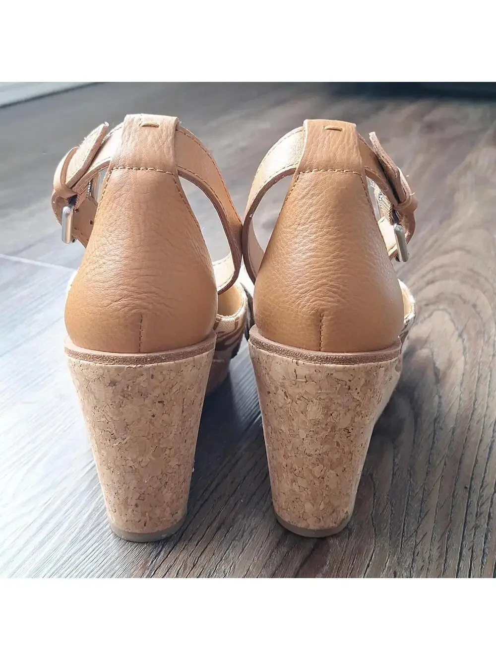 Dolce Vita Brown Zebra Print Ankle Strap Open Toe Wedge Heel Size 8